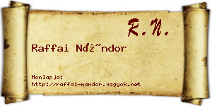 Raffai Nándor névjegykártya