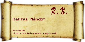 Raffai Nándor névjegykártya